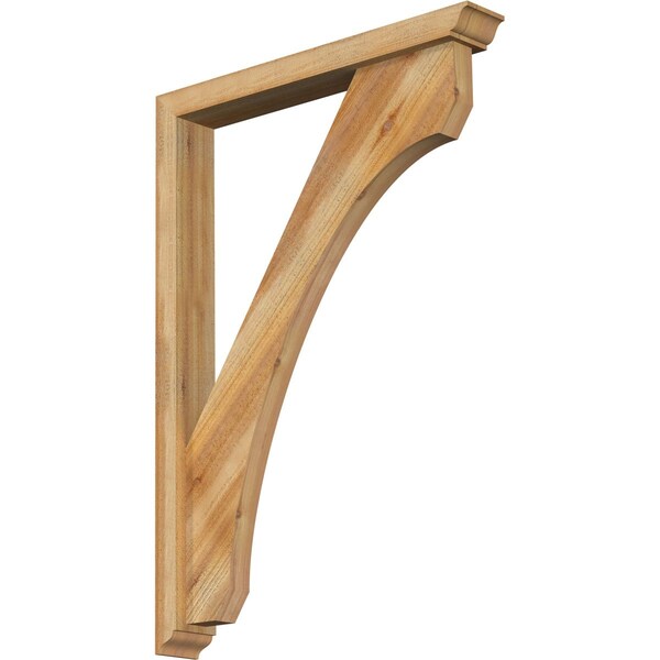 Ekena Millwork Legacy Traditional Rough Sawn Bracket w/ Offset Brace, Western Red Cedar, 4"W x 28"D x 40"H BKT0402X28X40LEC01RWR - main